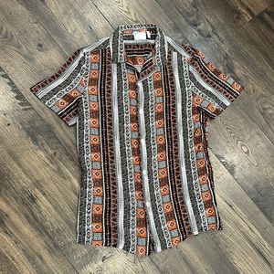 ASOS regular fit viscose shirt Size medium with brown, white & black